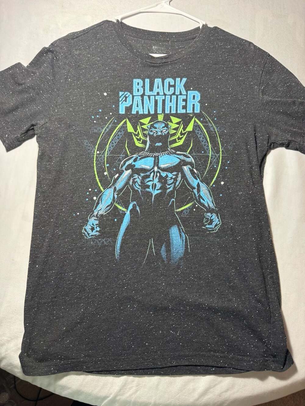 Mad Engine Marvel Black Panther Graphic Speckled T-Shirt
